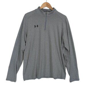 Under Armour‎ Locker 1/4 Zip Top Mens L Gray Athletic Golf Athleisure Travel